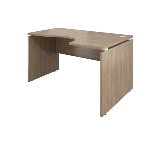 Криволинейный правый стол Монолит 1400x900x750 дуб кофейный 37 ДБ07.37