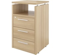 Тумба Монолит Дублин приставная (3 ящика с полкой и замком) 450x450x750 Акация лорка31 ДБ43.С31
