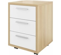 Тумба Монолит Дублин выкатная (3 ящика с замком) 450x450x600 Акация лорка31/Белый30 ДБ17.С33