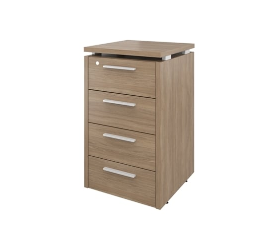 Приставная тумба Монолит 4 ящика с замком 450x450x750 дуб кофейный 37 ДБ44.С37 1