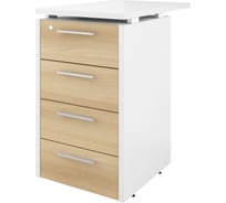 Тумба Монолит Дублин приставная (4 ящика с замком) 450x700x750 Белый30/Акация лорка31 ДБ38.С32