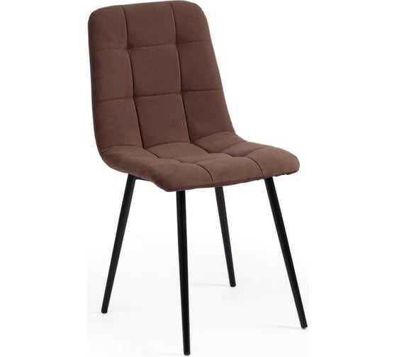 Стул Tetchair CHILLY MAX велюр/металл, 45x54x90 см, 2 шт коричневый 09/черный 15829 1
