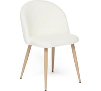 Стул Tetchair MELODY 7003 металл, ткань, 46x47x77x52 см, белый плюш/бук 15404