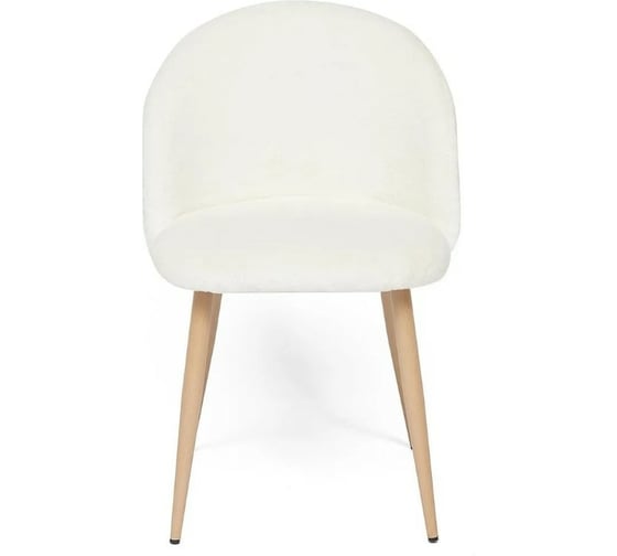 Стул Tetchair MELODY 7003 металл, ткань, 46x47x77x52 см, белый плюш/бук 15404