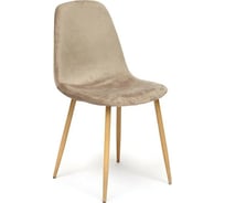 Стул Tetchair BREEZE 4724 металл/вельвет, 44x48x87 см, серо-бежевый/натуральное дерево, 4 шт 12670