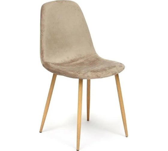 Стул Tetchair BREEZE 4724 металл/вельвет, 44x48x87 см, серо-бежевый/натуральное дерево, 4 шт 12670 1