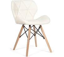 Стул Tetchair STUTTGART 74 дерево береза/металл/экокожа, 42x52x72x45 см, слоновая кость/бук, 4 шт 12478