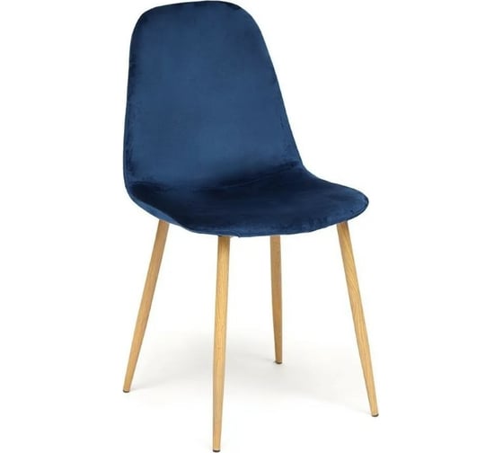 Стул Tetchair BREEZE 4724 металл/вельвет, 44x48x87 см, темно-синий/натуральное дерево, 4 шт 12661