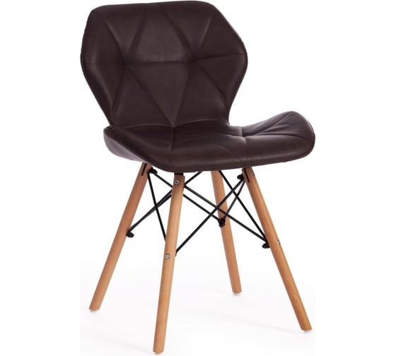 Стул Tetchair STUTTGART 74 экокожа/дерево береза/металл, 50x47x73 см, коричневый, 4 шт 15213