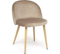 Стул Tetchair MELODY mod. 4997 металл/вельвет, 52x49x78 см, серо-бежевый/натуральное дерево, 4 шт 12665