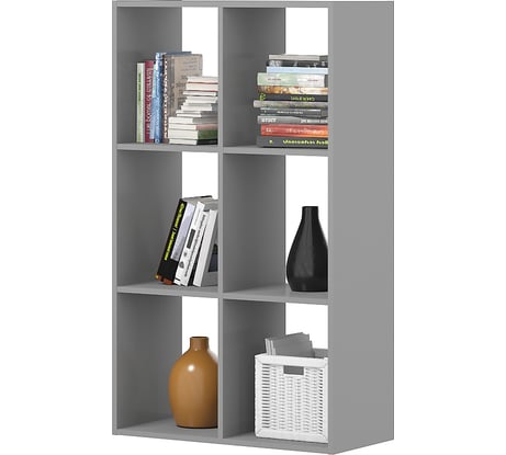 Стеллаж ФЕЛИКС 6-ти секционный серый шагрень ПК-ОБИ-СЖ124Х73-В1-19