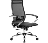 Офисное кресло МЕТТА К-9 хром, прочная сетка, сиденье и спинка регулируемые, черное 532473
