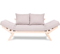 Кушетка Dr. Bronz Wood Melody натуральное дерево, бежевый матрас с подушками, 200x70x61 см SI0301011