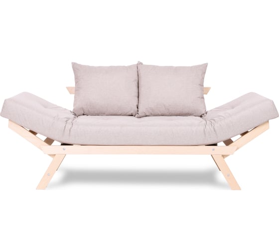 Кушетка Dr. Bronz Wood Melody натуральное дерево, бежевый матрас с подушками, 200x70x61 см SI0301011