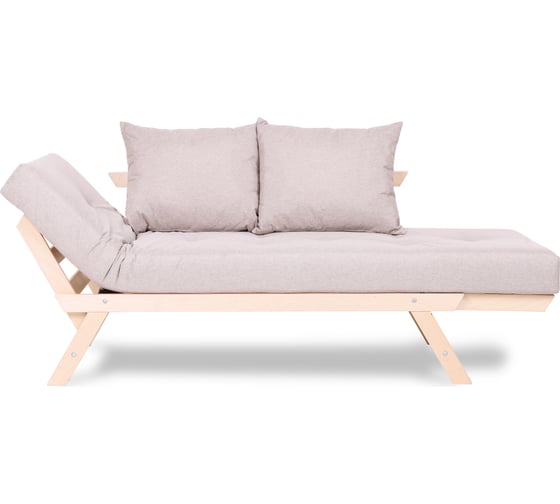 Кушетка Dr. Bronz Wood Melody натуральное дерево, бежевый матрас с подушками, 200x70x61 см SI0301011