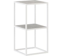 Стеллаж НАЙДИ 2, 400x400x782 мм, белый муар, ЛДСП метрополитан грей LS2-5302