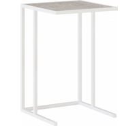 Журнальный стол НАЙДИ МИНИ, белый муар, ЛДСП метрополитан грей LTBED-5302