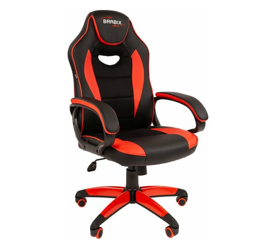 Компьютерное кресло BRABIX Blaze GM-162, TW/экокожа, черное/красное 532580