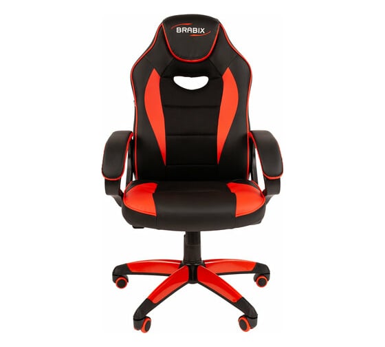Компьютерное кресло BRABIX Blaze GM-162, TW/экокожа, черное/красное 532580