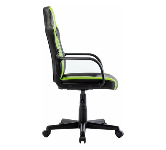 Компьютерное кресло BRABIX Stripe GM-202, экокожа, черное/зеленое 532511