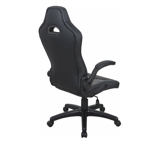 Компьютерное кресло BRABIX Skill GM-005, откидные подлокотники, экокожа, черное/голубое 532497