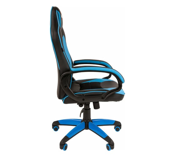 Компьютерное кресло BRABIX Blaze GM-162, TW/экокожа, черное/голубое 532578
