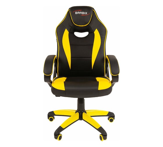 Компьютерное кресло BRABIX Blaze GM-162, TW/экокожа, черное/желтое 532579