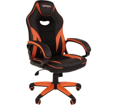 Компьютерное кресло BRABIX Accent GM-161, TW/экокожа, черное/оранжевое 532577