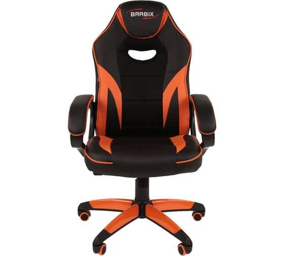Компьютерное кресло BRABIX Accent GM-161, TW/экокожа, черное/оранжевое 532577