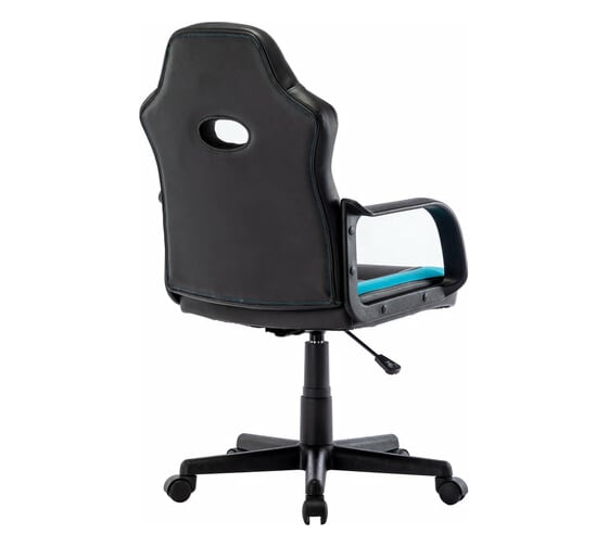 Компьютерное кресло BRABIX Stripe GM-202, экокожа, черное/голубое 532509