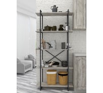 Стеллаж Металл-Завод GUTTA 196x92x34x5 патина/черный GS19692354P2