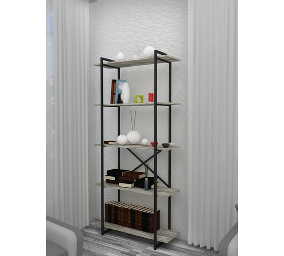 Стеллаж Металл-Завод GUTTA 196x92x34x5 патина/черный GS19692354P2