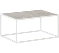 Журнальный стол НАЙДИ с ЛДСП, белый муар, ЛДСП метрополитан грей LTD-5302