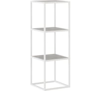 Стеллаж НАЙДИ 3, 400x400x1164 мм, белый муар, ЛДСП метрополитан грей LS3-5302