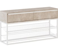 Тумба НАЙДИ с ящиками, белый муар, ЛДСП дуб сонома LTBX-533025