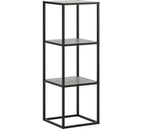 Стеллаж НАЙДИ 3, 400x400x1164 мм, черный муар, ЛДСП метрополитан грей LS3-5502