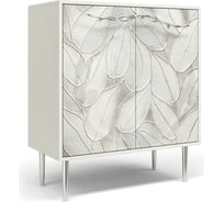 Комод BOGACHO Арт - Стайл с двумя полками белого цвета с серебристого цветам 11636/БлСильвер
