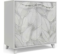 Комод BOGACHO Арт - Сканди с двумя полками белого цвета с серебристого цветам 11637/БлСильвер