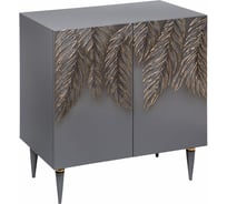 Комод BOGACHO Тропик Классика с двумя полками серого цвета с золотом 11649/СерыйГолд