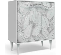 Комод BOGACHO Арт - Классика с двумя полками белого цвета с серебристого цветам 11635/БлСильвер