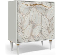 Комод BOGACHO Арт - Классика с двумя полками белого цвета с золотом 11635/БлГолд
