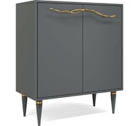 Комод BOGACHO Арт - Классика с двумя полками серого цвета с золотом 11635/серый