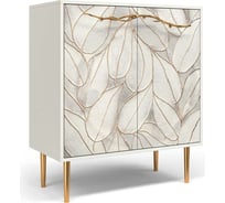 Комод BOGACHO Арт - Стайл с двумя полками белого цвета с золотом 11636/БлГолд