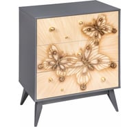 Комод BOGACHO Бабочки серого цвета 11671/серый
