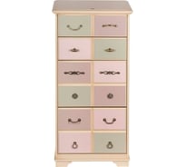 Комод BOGACHO Пандора 5 с четырьмя ящиками кремового цвета 11536/акварель