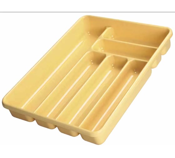 Лоток для столовых приборов COSMOPLAST 6-ти местный, 40x30x6 см, пластик, цвет ассорти 2142