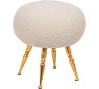 Банкетка BOGACHO Конте молочного цвета с опорами золотого 14036/букле