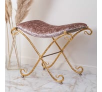 Банкетка BOGACHO Сафари из ткани велюр светло-красного 19044/красный