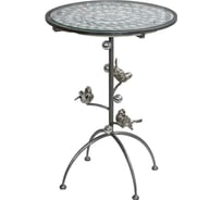 Столик BOGACHO Терра Птички серебристого цвета 19034/серебристый