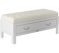 Банкетка BOGACHO Лотос 3 белого цвета 18027/ванильный